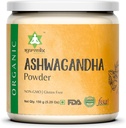 Organisk Ashwagandha Root Powder | 5.29oz Återanvändbar Jar | 100% Raw från Indien | Withania Somnifera - Ayurvedic Herbal Supplement Powder