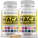 Ashwagandha Maca Root Fenugreek Supplement med Tongkat Ali Ginseng - Assisterar med humör och sköldkörtelhälsa - Made in USA - 120 Count