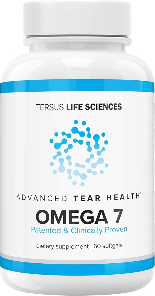 Cardia 7: Tear Health - 60 Count - Advanced Dry Eye - Omega7 Natural - Hjälper med torrt öga, tårkvalitet och lugn irritation