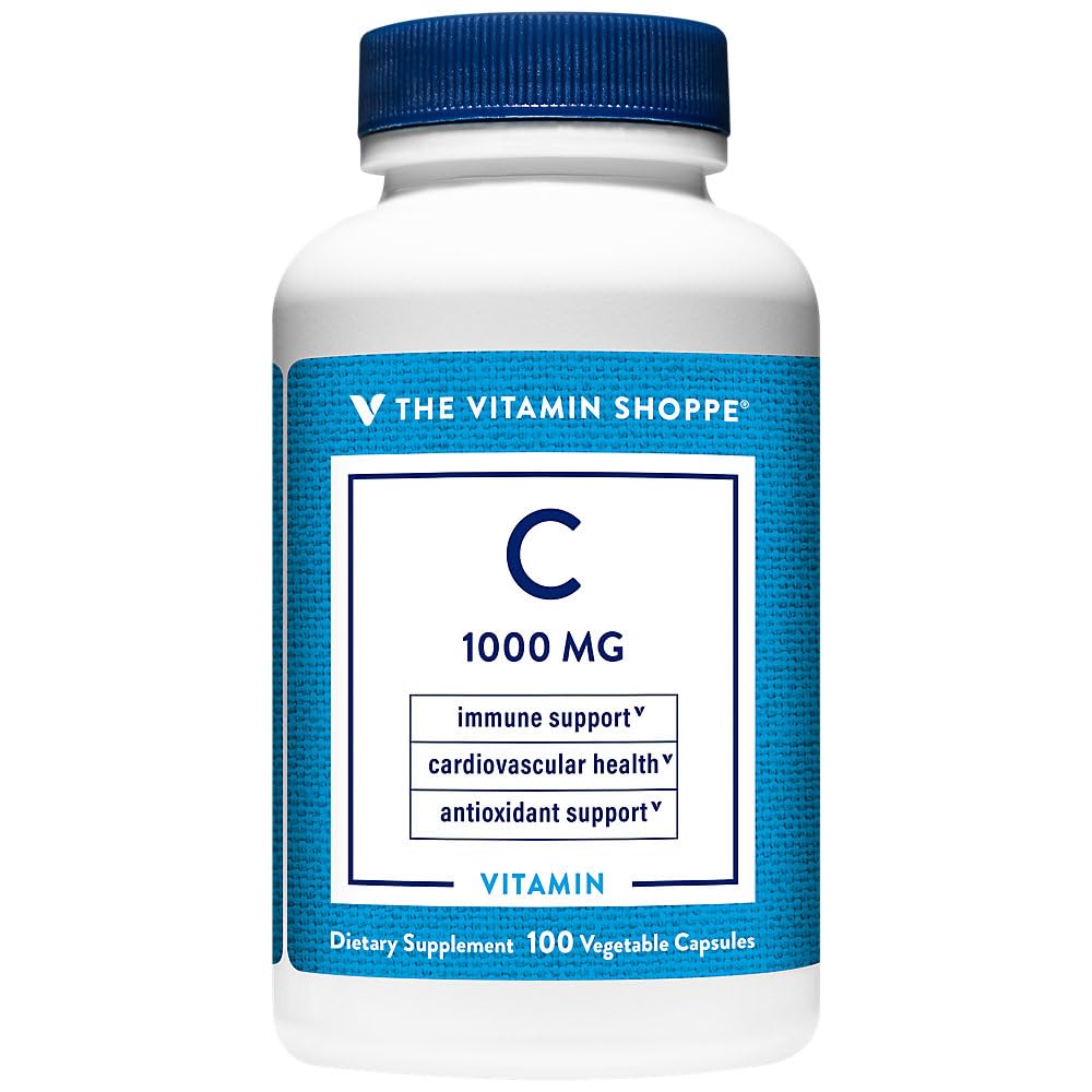 Vitamin Shoppe C-1000 1,000MG, Antioxidant som stöder immun & kardiovaskulär hälsa (100 kapslar)