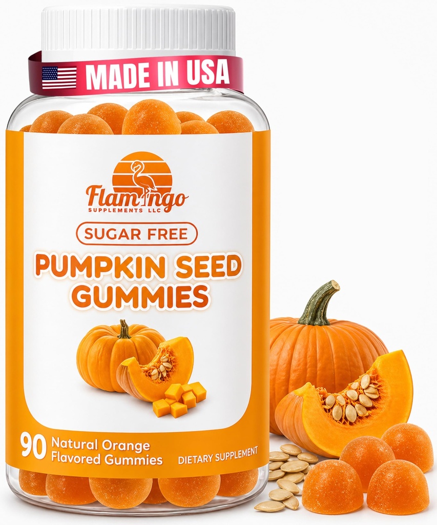 Pumpkin Seed Oil Gummies Sugar-Free Naturligt smaksatt - Pumpkin Seed Oil för hårväxt, blåsa, urinvägsstöd, Young Skin Supplement - Vegan, Halal Pumpkin Seed Extract - 90 Count