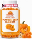 Pumpkin Seed Oil Gummies Sugar-Free Naturligt smaksatt - Pumpkin Seed Oil för hårväxt, blåsa, urinvägsstöd, Young Skin Supplement - Vegan, Halal Pumpkin Seed Extract - 90 Count