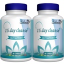 15 Day Cleanse, Gut and Colon Support, Advanced 15 Day Gut Cleanse Detox för kvinnor och män med Senna, Cascara Sagrada & Psyllium Husk, Non-GMO, 30 kapslar