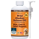Natural Dog Company Wild Alaskan Salmon Oil Formel med Omega 3, Fish Oil för hundar Supplement, Skin & Coat Dog Oil, Itchy Relief, Immune Support för Joints & Heart, Food Topper, 32 oz