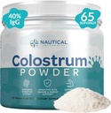 Ren Colostrum Powder 130g, 40% IgG, 65 portioner | Första 4-6 timmars mjölkning, Grass-Fed, Pasture Raised, Unflavored Bovine Colostrum Supplement från Midwest USA Farm | Calostro Bovino para Adultos