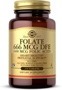 Solgar Folate 666 mcg DFE (Folic Acid 400 mcg) - 250 Tablets - Prenatal Support - Non-GMO, Vegan, Gluten Free, Dairy Free, Kosher - 250 Servings