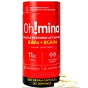 Oh!mino Essential Amino syror tillskott. Kaffeinerade kapslar. Alla 9 EAAs, BCAA och den perfekta amino för träning, Amino Energy och att bygga muskler och återhämta sig snabbare.