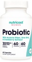 Nutricost Probiotic för kvinnor 30 miljarder CFU, 60 kapslar - Komplex med Acacia Fiber, Uva Ursi & Cranberry Extract, Non-GMO & Gluten Free
