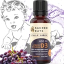 Vitamin D Drops för spädbarn - 400 IE Per Drop, Natural & Sugar Free i MCT Oil för bästa absorption. 880 portioner. Lätt att ta flytande D3 tillskott för baby & småbarn (bra)