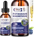 2 Pack Potassium Magnesium Supplement Liquid - High Absorption Calm Magnesium Complex & Potassium Plus Calcium, Vitamin D3, Zink för Leg Cramps & Bone & Energy & Immune Support - 4 Fl oz