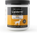 New International Veterinary Sciences IVS Lipiderm Skin and Coat Fish Oil Omega 3 och 6 Dietary Supplement Dogs, tillverkad i USA (Soft Chews, 90 Count)