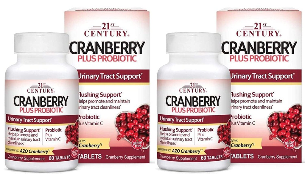 21st Century Cranberry Plus Probiotiska tabletter, 2 räkna