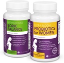 Intim Rose Combo Pack! Flora Bloom Probiotics for Women (One Bottle) och Boric Balance Boric Acid (En flaska) 2 Pack