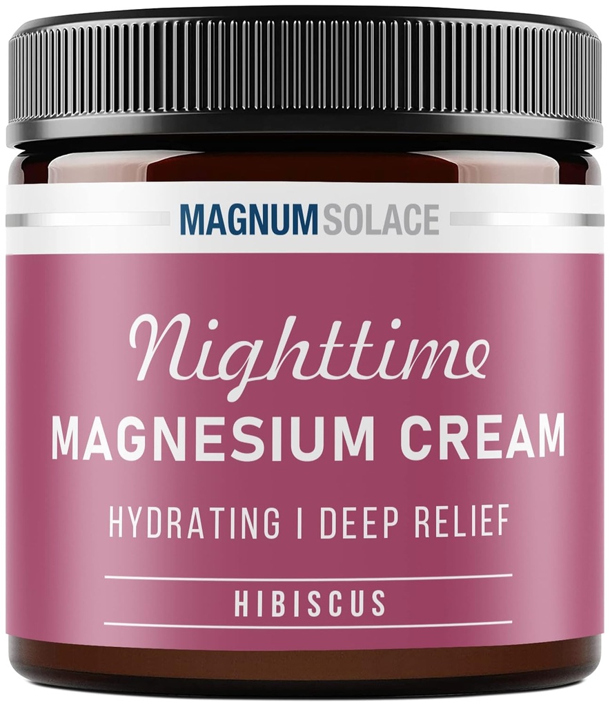 Magnesium Lotion - Hydrating Nighttime Cream Apply to Legs, Arms or Chest - Topical Chloride USA Made and Safe for Kids (Hibiscus)