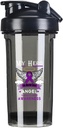 Min hjälte är nu min ängel bukspottkörtelcancer 18 Ounce Shaker Bottle Drink Mixer Leak-proof Pre Workout Protein Shakes Meal Replacement Shakes Bottles 500ML / 18 Oz Black