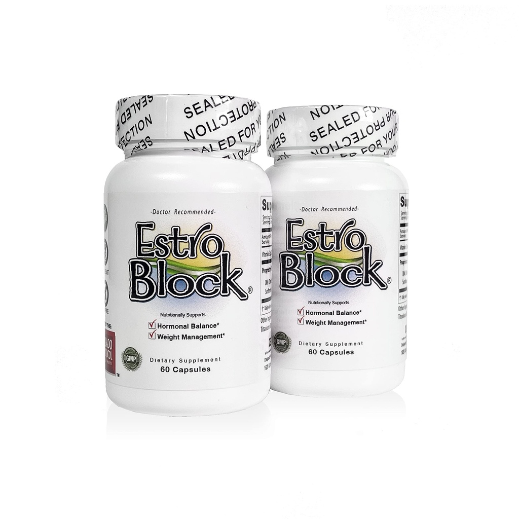 Estroblock - 2-Pack 120 kapslar Total - DIM & Indole 3-Carbinol för naturlig hormonbalans, Acne - Anti giftig östrogen Aromatase Inhibitor Blocker. Vegan, Soy-Free, Dairy-Free, Non-GMO (2)