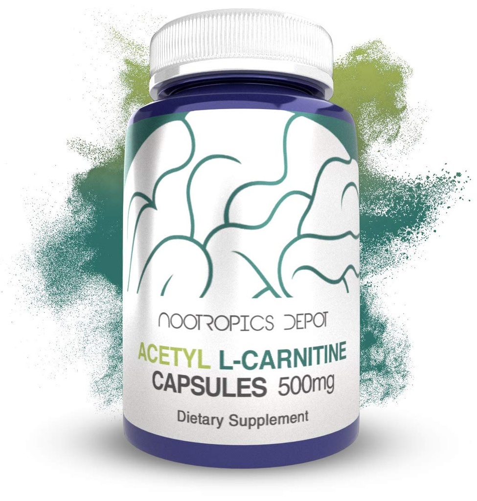 Nootropics Depot Acetyl L-Carnitine Capsules | 500mg | 90 greve | HCL Form | Energiförsörjning | Stöder Mitokondriell funktion | ALCAR HCL
