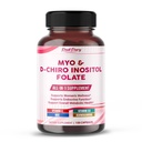 Ultra Myo & D-Chiro Inositol med folat, vitamin C & D3 - All-in-1 Supplement för hälsosam cykler, hormonbalans och metaboliskt stöd - Gjord i USA- 150 kapslar