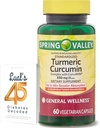Spring Valley Turmeric Curcumin Supplement Bundle med Luals 45 Diabetes Decoded | Komplex med CurcuWin | Kosttillskott | 550 mg, 60 kapslar