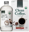 Natural Force Organic Ground Clean Coffee + Organic MCT Oil Bundle - 100% Pure Coconut MCTs & Mold & Mycotoxin Free Coffee - Non-GMO, Keto, Paleo och Vegan - 10 Oz Bag och 16 Oz Glas Bottle