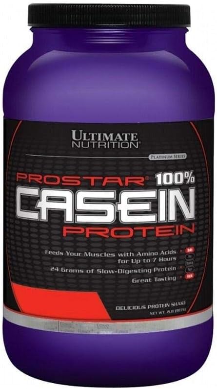 Ultimate Nutrition Prostar Micellar och Hydrolyzed Casein Protein Powder - Fett Gratis Övernattning Muskeltillväxt och Återhämtning med BCAA, 2 pund, Chocolate