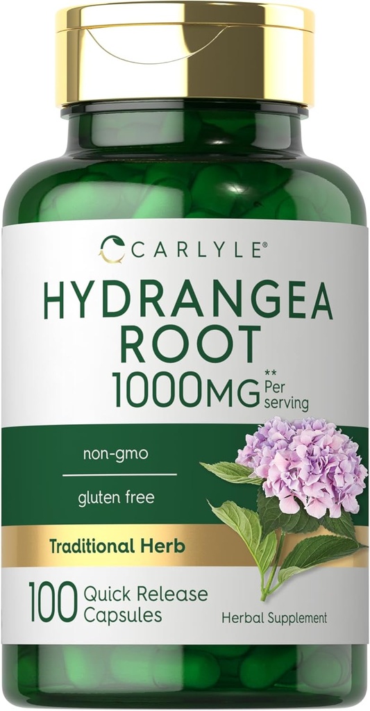 Carlyle Hydrangea Root Capsules | 1000mg | 100 greve | Non-GMO, Gluten Free Extract