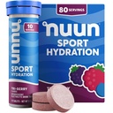 Nuun Sport Electrolyte tabletter med Magnesium, Calcium, kalium, klorid och natrium, Gluten Free & Vegan, Tri-Berry, 8 Pack (80 portioner totalt)