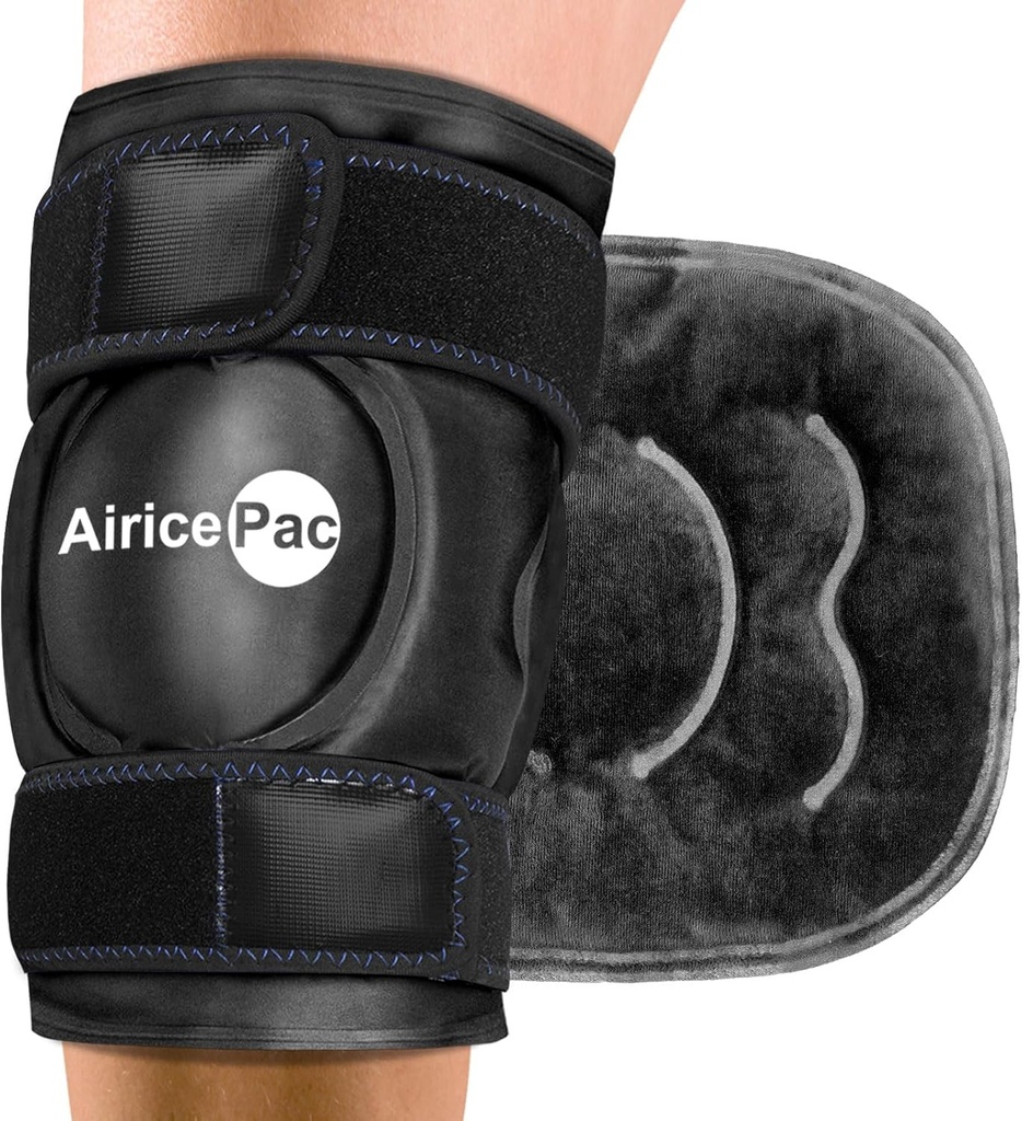 Ice Pack för Knee Pain Relief, Återanvändbar Gel Ice Wrap för skador, Swelling, Knee Replacement Surgery, Cold Compress Therapy för artrit, Meniscus Tear och ACL, Black