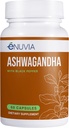 Ashwagandha Supplement - Natural Relief and Stamina Support to Help Ease Tension 60 Capsules Pure Root with Black Pepper Extract for Enhanced Absorption Vegan, Made in the USA