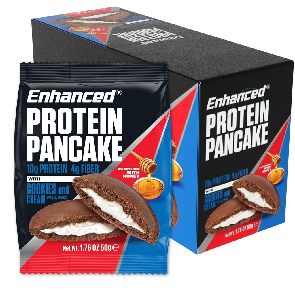 Förbättrad Labs Protein Pancakes To Go - Cookies & Cream (Pack of 10) - Low Carb, Low Sugar, Low Calorie, High Protein, Keto-Friendly - Redo att äta Snack