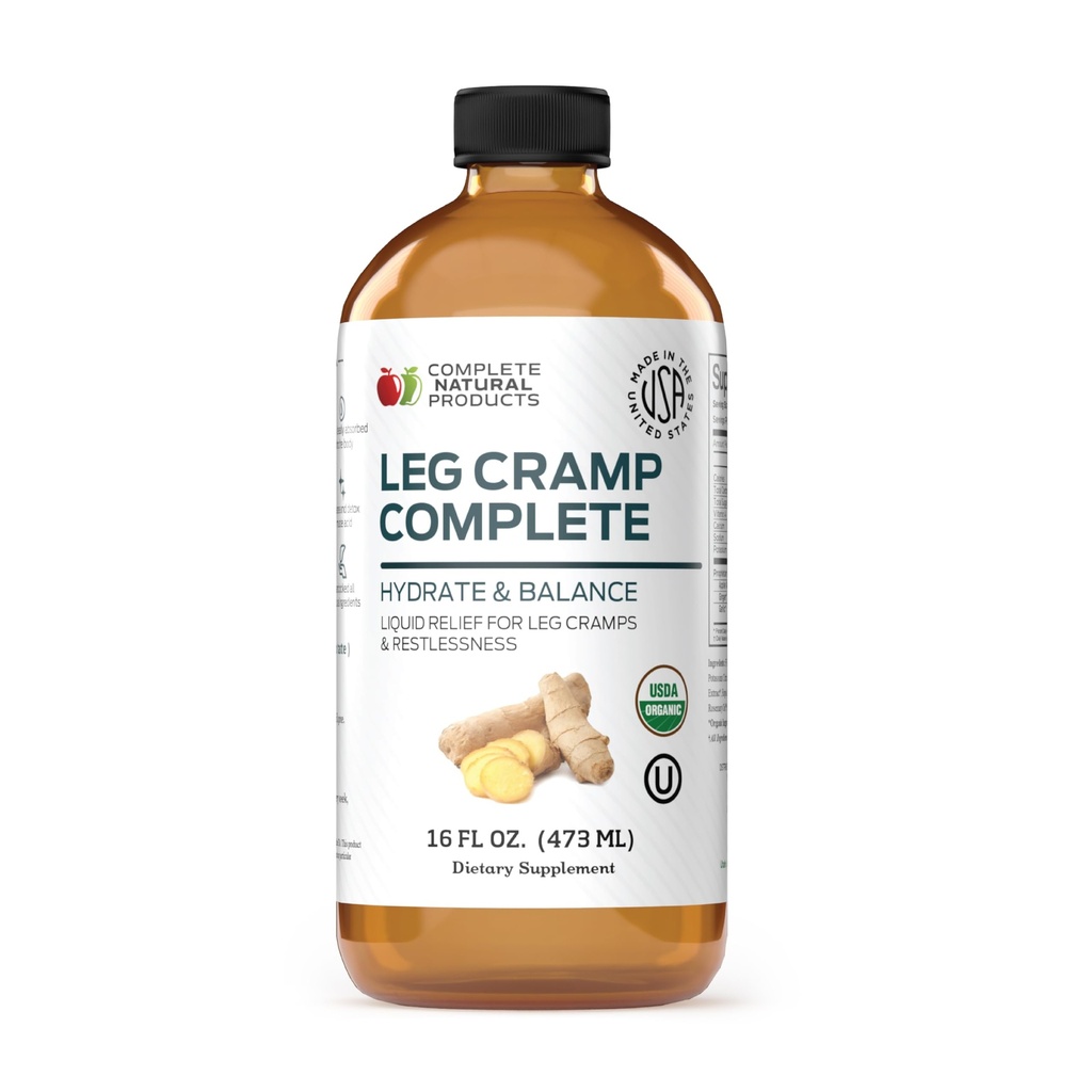 Leg Cramp Complete 16oz - Natural Liquid Organic Amish Muscle, Foot & Leg Cramp Remedy Relief, Vitamin och Supplement
