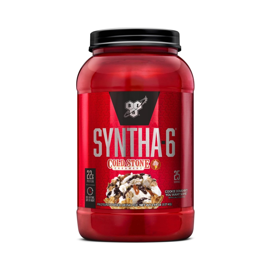 BSN Syntha-6 Whey Protein Powder, Cold Stone Creamery-cookie Doughn't You Want Some, Micellar Casein, Milk Protein Isolate Powder, 25 portioner
