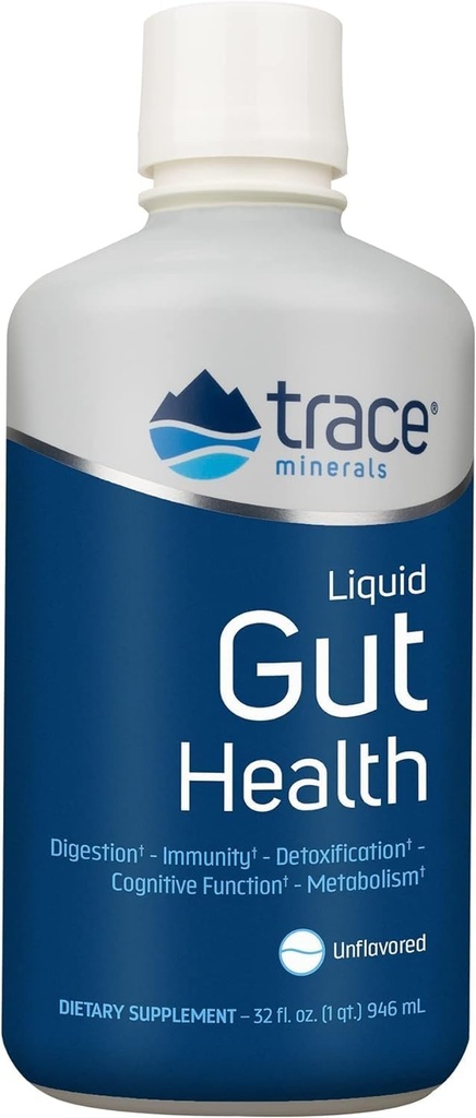 Trace Minerals Gut Health - Stöd för Gut Lining, Healthy Digestion, Immune System Function - Digestive Health Supplement med Humic & Fulvic Acid - Unflavored, 32 fl oz (cirka 189 portioner)