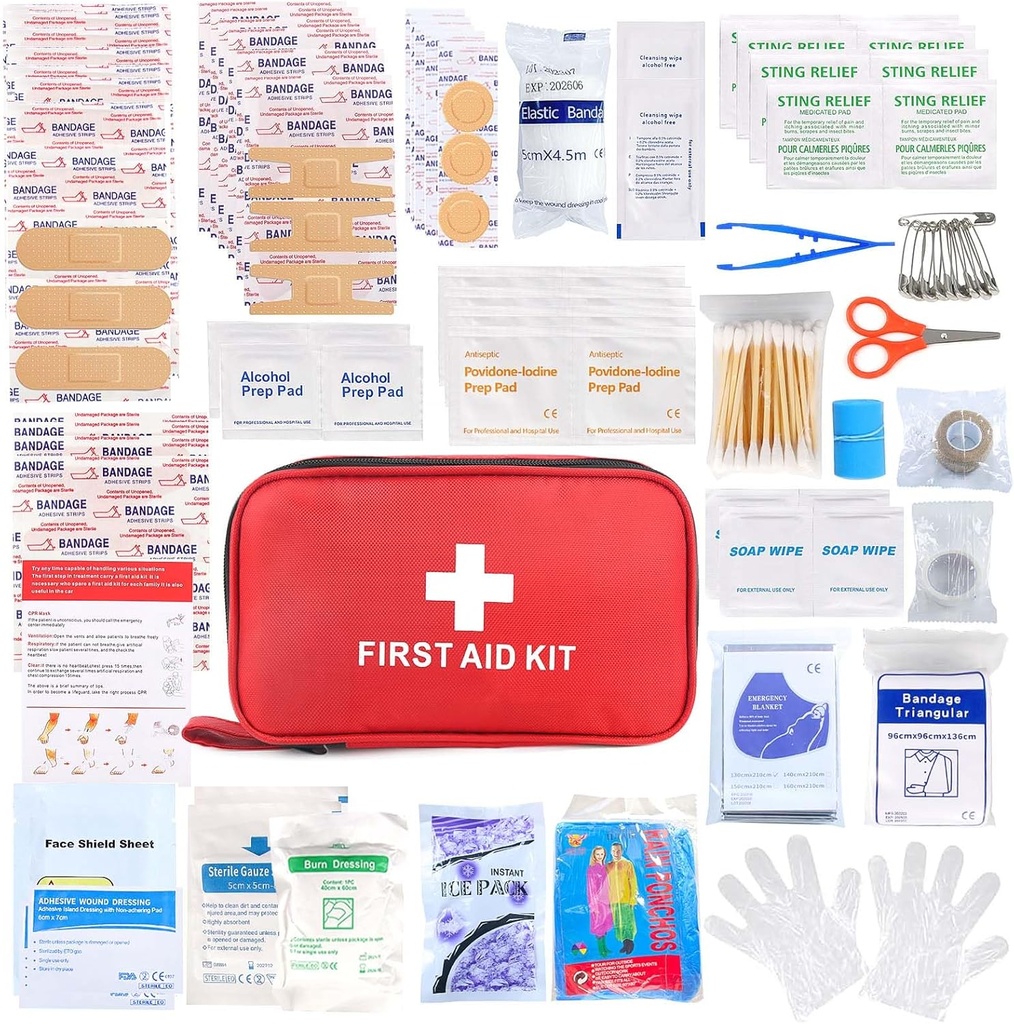 Första hjälpen Kit 194 Piece Emergency Kits för vandring Camping Trauma Kit för båtbil Compact Aid Kit för Home Car Travel Outdoor Survival