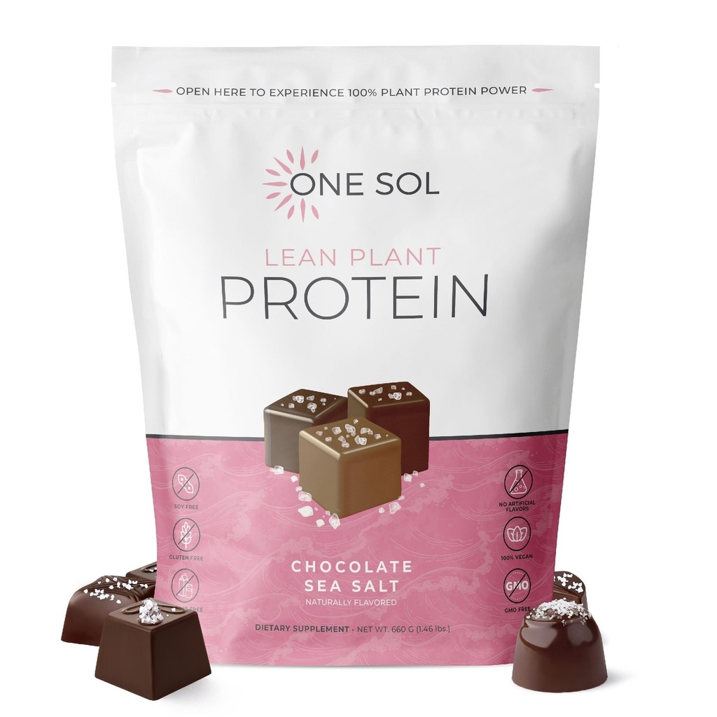 En Sol Lean Plant-Based Protein Powder, Pea & Brown Rice Protein, Low Carb, Vegan Friendly - Gluten, Lactose & Soy Free - No Added Sugar, Non-GMO, Clean Nutrition, No Bloating (Chocolate Sea Salt)