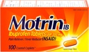 Motrin IB, Ibuprofen 200mg Tablets, Pain Reliever & Fever Reducer for Muscular Aches, Headache, Backache, Menstrual Cramps & Minor Arthritis Pain, NSAID, 100 Ct