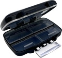 EZY DOSE Moisture-Proof Portable Pill Dispenser, Pocket Purse Organizer, Pharmacy Box, Travel Medication Holder, Latch-Closure till säkra innehåll, överdimensionerade kompartement, Airtight Seal, Medium, Black