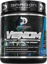 DRAGON PHARMA Venom Extreme Potency Pre-Workout, Laser Sharp Focus + Energy, Intense Performance, beprövade ingredienser för förbättrad vasodilation och uthållighet (40 portioner, blå hallon)