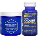 NATURAL STACKS Acetylkolin Brain Food + Resveratrol Supplement Bundle - Stöder kognitiv funktion och hjärnålder * - 120 Totala kapslar