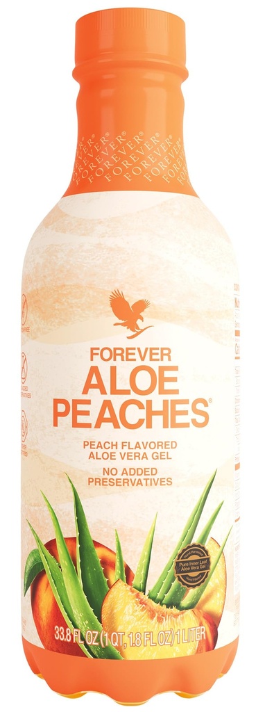 Forever Living - Aloe Peaches, Pure Aloe med Real Peach Flavor, Stöder Digestion och Immune System, Vegan och Gluten-Free, 33,8 fl oz, 1 Pack