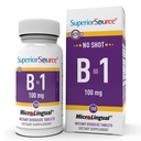 Superior Source B-1 100 mg - Vitamin B Supplement stöder hälsosam energi och tillväxt - Nervous & Digestive System Support Formel med Thiamin - 100 Sublingual Dissolving Tablets