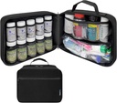 Stor Padded Pill Bottle Organizer, Medicine Bag, Case, Carrier för mediciner, vitaminer och medicinska förnödenheter - Travel Medicine Organizer och Home Storage Med Bag - Svart (utan lås)