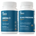 Dr Tobias Omega 3 Fish Oil & Blood Pressure Support Supplements for Heart, Brain, Immune, Circulatory Health, med vitamin C, B6, B12, Niacin, Folate & Herbs