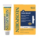 Neosporin + Maximum-Strength Triple Antibiotic Ointment med smärtlindring, Dual Action First Aid Wound Care, No-Sting Formel med Pramoxine HCl, Bacitracin Zinc, 1 uns Single Tube