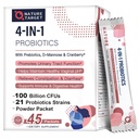NATURE TARGET Probiotics-for-Women Prebiotics-and-Probiotics-Powder, 100-Billion-CFUs 45-Day-Supply, Women's-Probiotic med D-Mannose och Cranberry för urinväg/Gut/Digestive Health