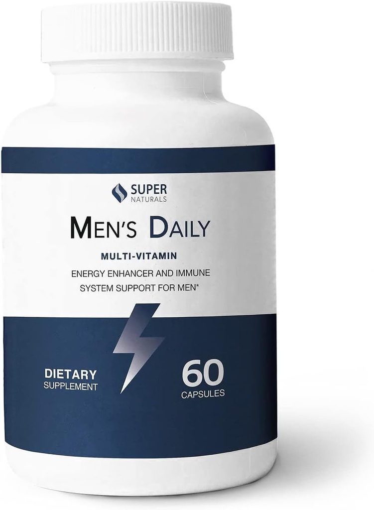 Super Naturals Mäns dagliga Multivitamin Enhancer och Immune System Support för Män (60 kapslar, 30 dagars leverans)
