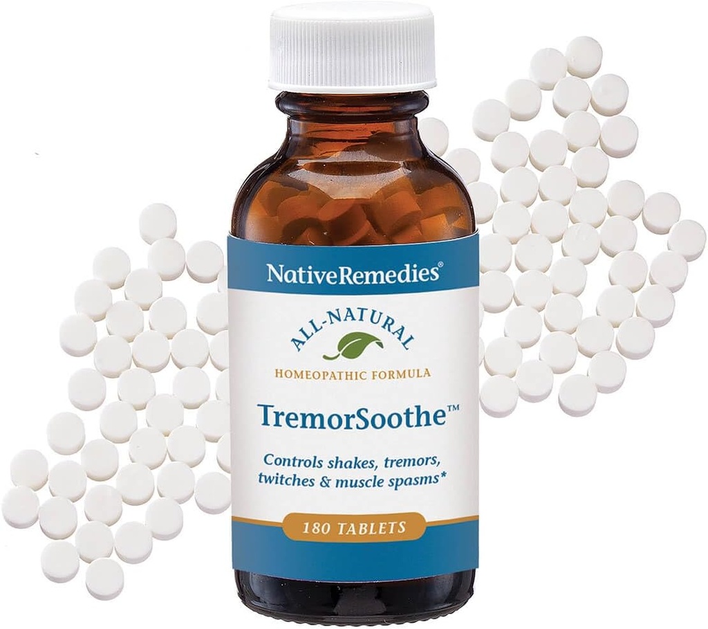 Native Remedies TremorSoothe - Naturlig homeopatisk formel för att tillfälligt kontrollera skakningar, tremor, muskelspasmer och skyttar -180 tabletter