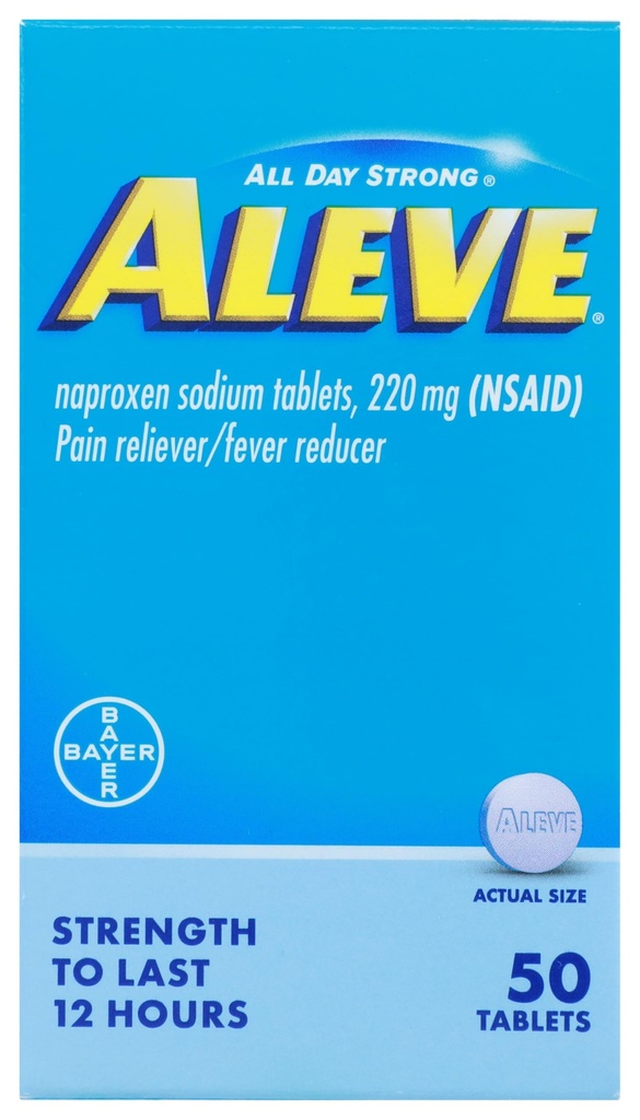 Aleve, smärtstillande / feberreducer 220 mg tabletter, 50 greve