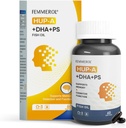 Fosfatidylserin 120mg Omega 3 DHA 60 Softgels med Huperzine A för äldre barn hjärnhälsa och kognitiva stödtillskott - Förbättra hjärnfunktionsfosfatidylserin med DHA