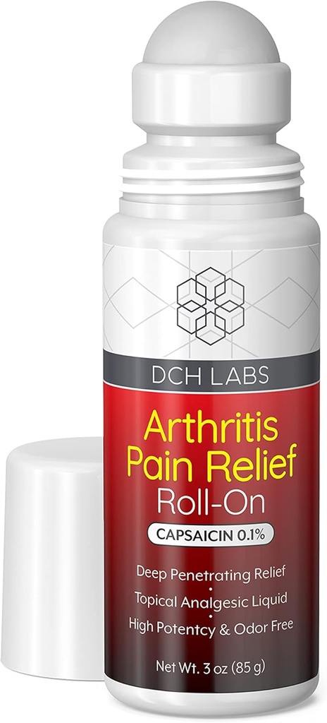 Uppvärmning Arthritis Smärta Relief Roll-on, Deep Penetrating Capsaicin Blocks Your Muscle & Joint Pain Messengers, för händer, handled, fötter, knän och tillbaka, 3 Ounces